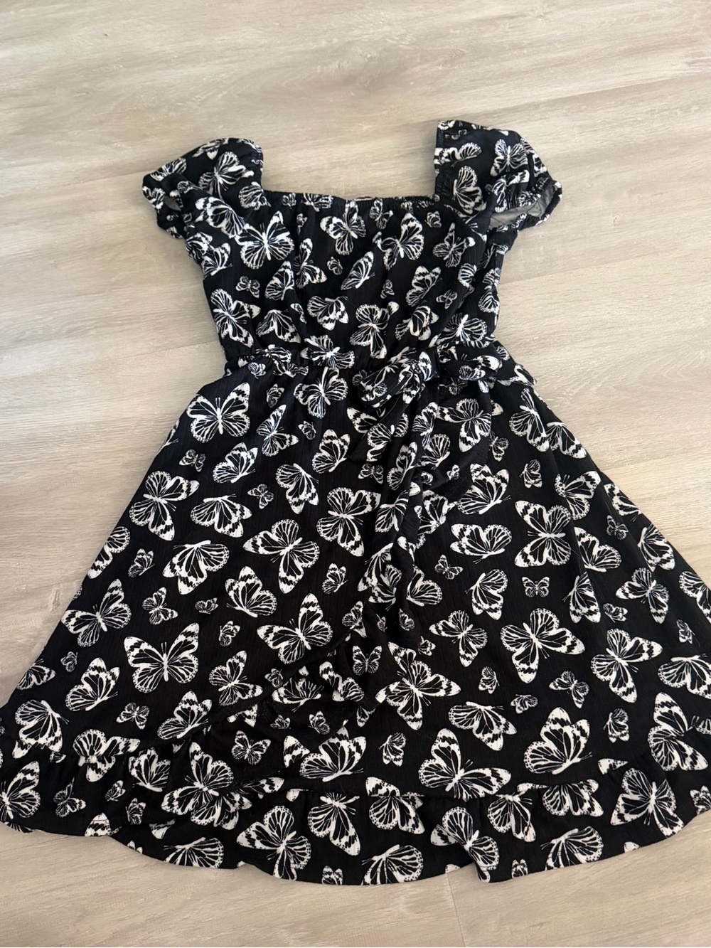 Girls' Black Butterfly Dress